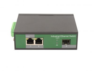 鋼合金工業級百兆1光2電SFP交換機